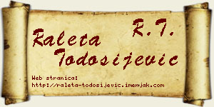Raleta Todosijević vizit kartica